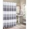 White-Grey Polyester Striped Waffle Weave Shower Curtain Luxurious Textured